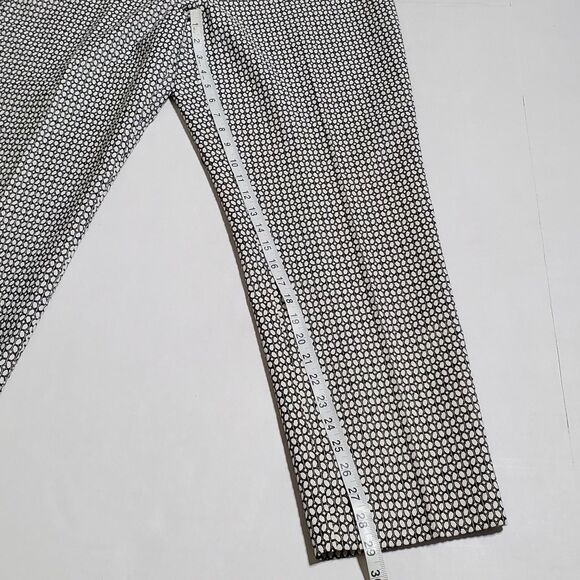 TALBOTS Chatham Ankle DRESS PANTS Size 14 Side Zipper Cotton Stretch Patterned - Picture 7 of 9